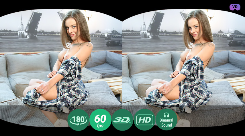 TV addict rubs pussy VR Porn